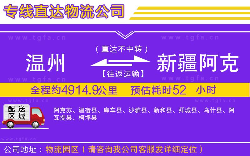 溫州到新疆阿克蘇地區(qū)物流公司