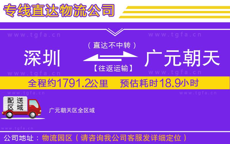 深圳到廣元朝天區(qū)物流專線