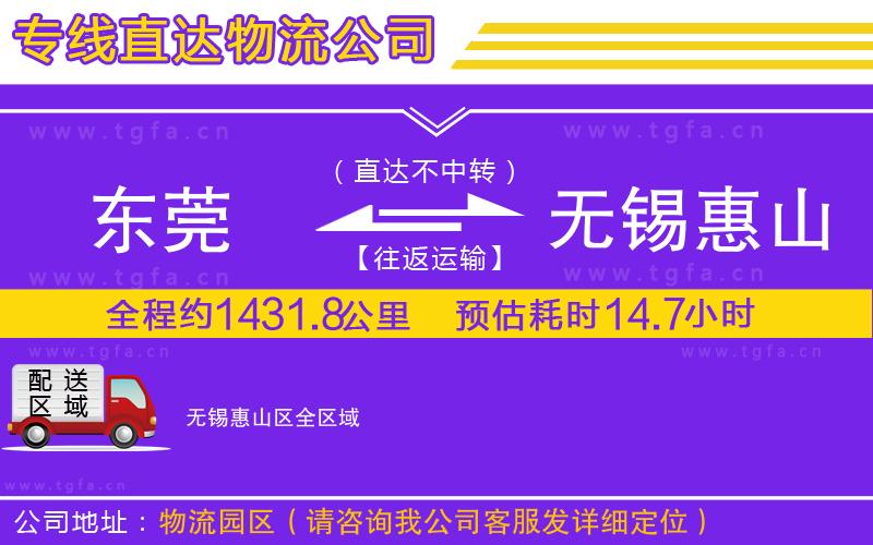 東莞到無錫惠山區(qū)物流公司