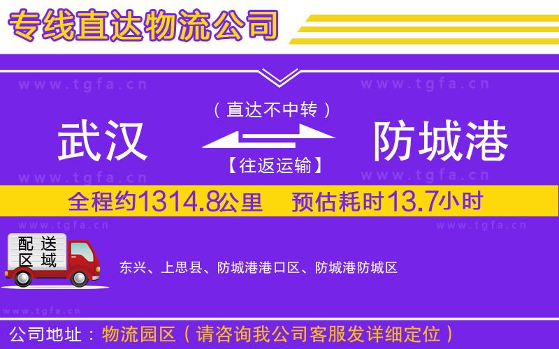 武漢到防城港物流公司