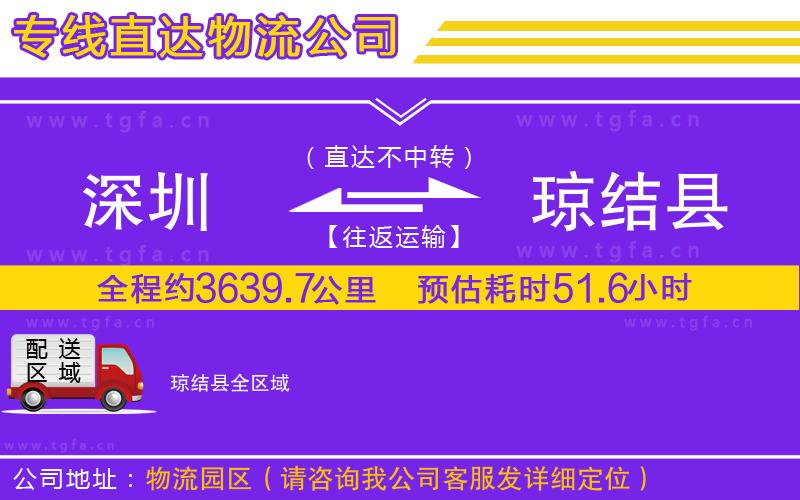 深圳到瓊結(jié)縣物流專(zhuān)線