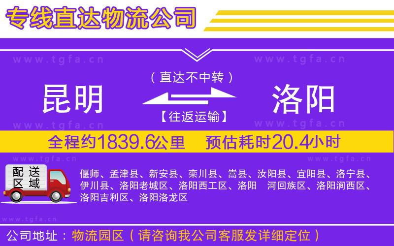 昆明到洛陽物流專線