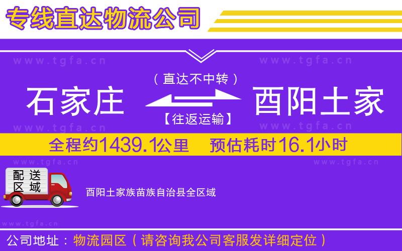 石家莊到酉陽土家族苗族自治縣物流公司