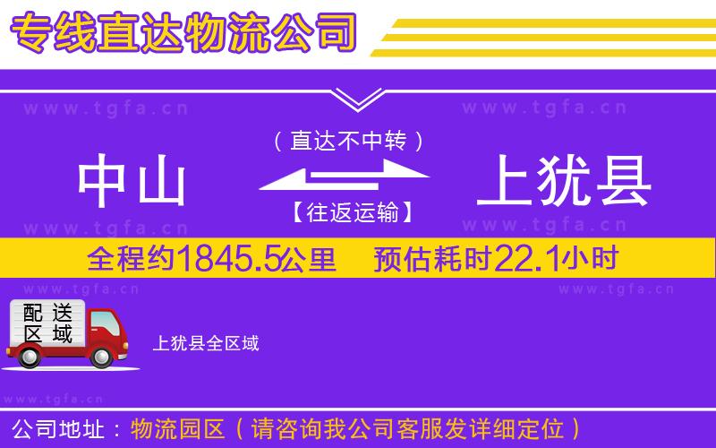 中山到上猶縣物流專線