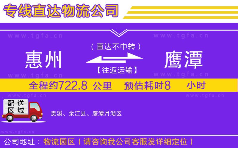 惠州到鷹潭物流公司