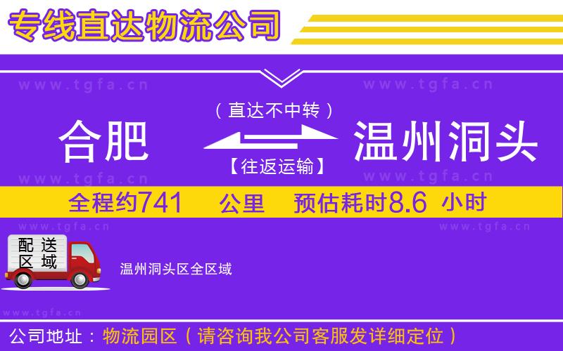 合肥到溫州洞頭區(qū)物流公司