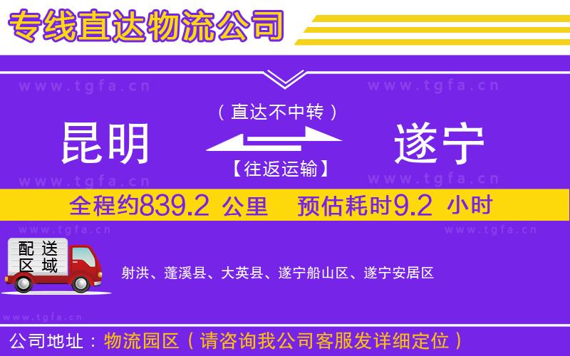 昆明到遂寧物流專線