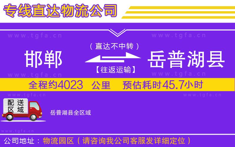 邯鄲到岳普湖縣物流專線