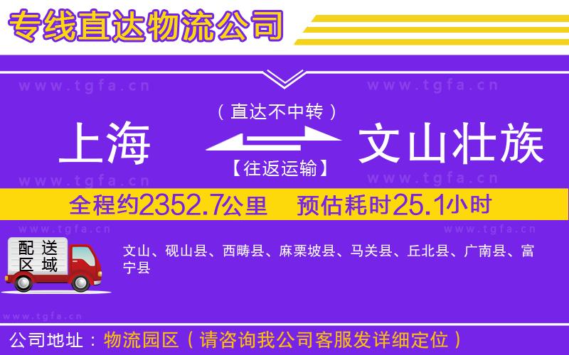上海到文山壯族苗族自治州物流專線