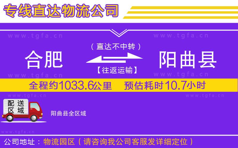 合肥到陽曲縣物流公司