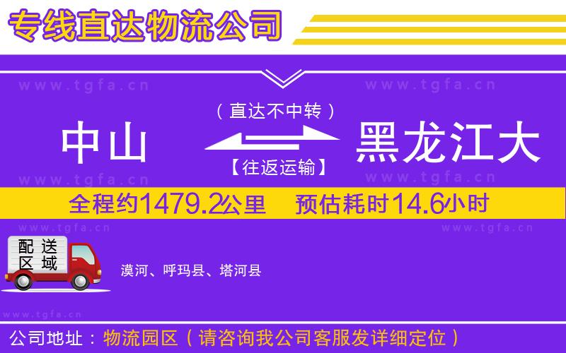 中山到黑龍江大興安嶺地區(qū)物流專線