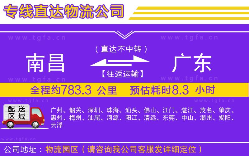 南昌到廣東物流專線