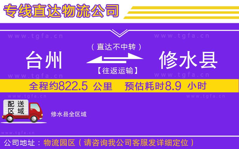 臺(tái)州到修水縣物流公司