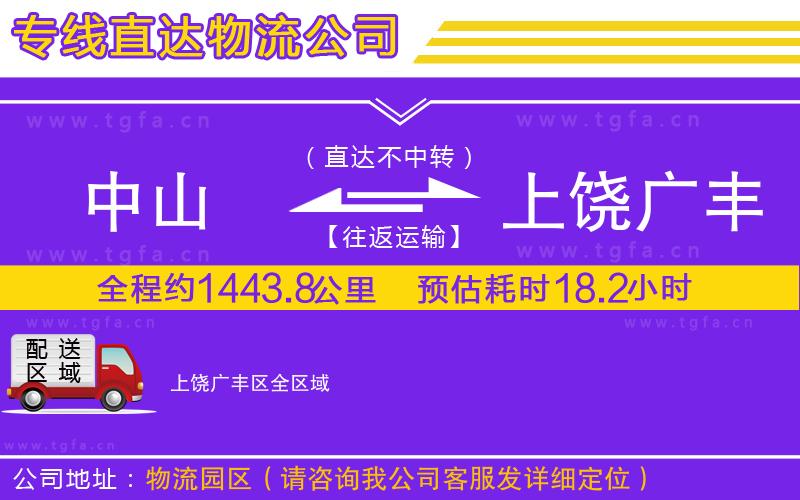中山到上饒廣豐區(qū)物流公司