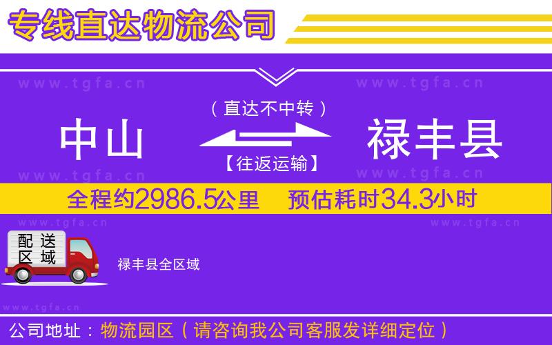 中山到祿豐縣物流公司