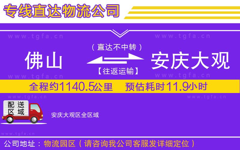 佛山到安慶大觀區(qū)物流公司