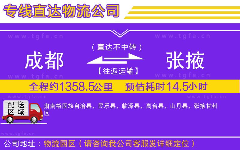 成都到張掖物流公司