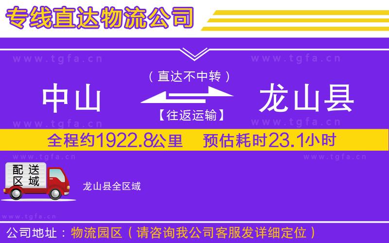 中山到龍山縣物流專(zhuān)線