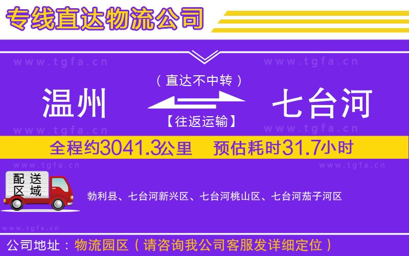 溫州到七臺河物流公司