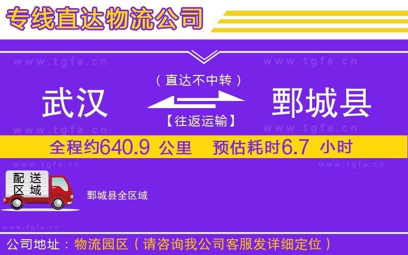 武漢到鄄城縣物流公司