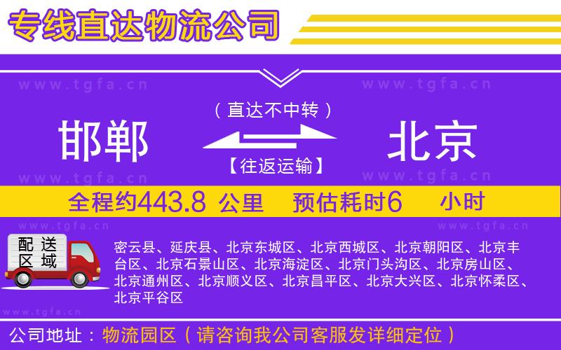 邯鄲到北京物流專線