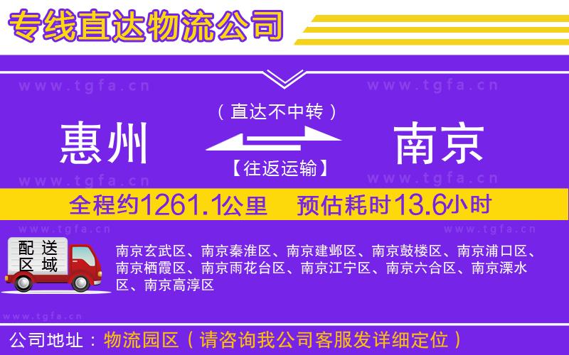 惠州到南京物流公司