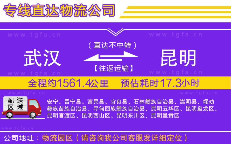 武漢到昆明物流公司