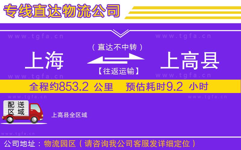 上海到上高縣物流專線