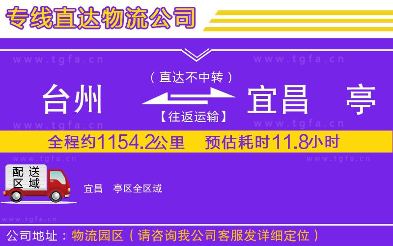 臺(tái)州到宜昌猇亭區(qū)物流公司