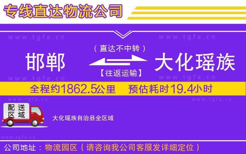 邯鄲到大化瑤族自治縣物流專(zhuān)線