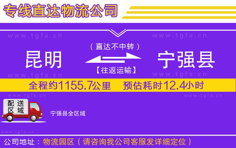 昆明到寧強縣物流專線