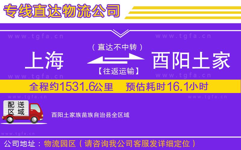 上海到酉陽(yáng)土家族苗族自治縣物流專線