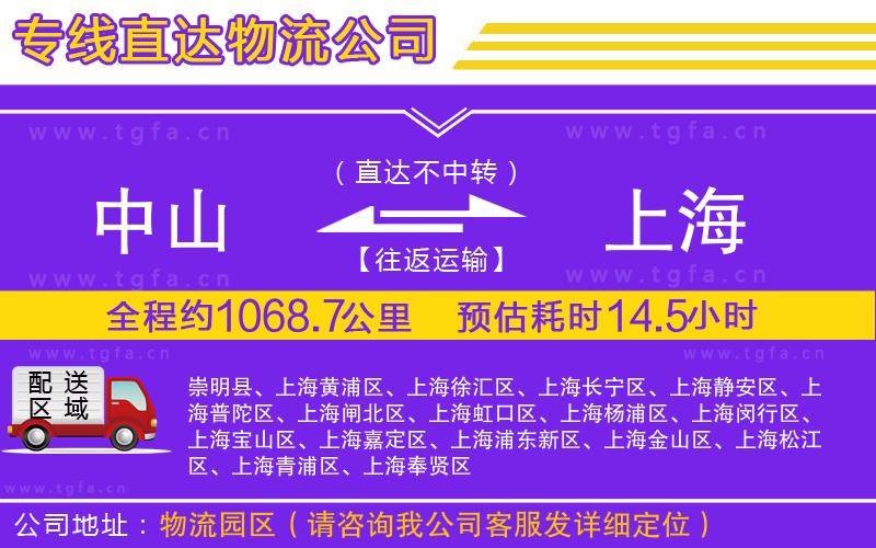 中山到上海物流專線