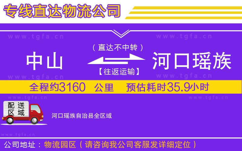 中山到河口瑤族自治縣物流公司