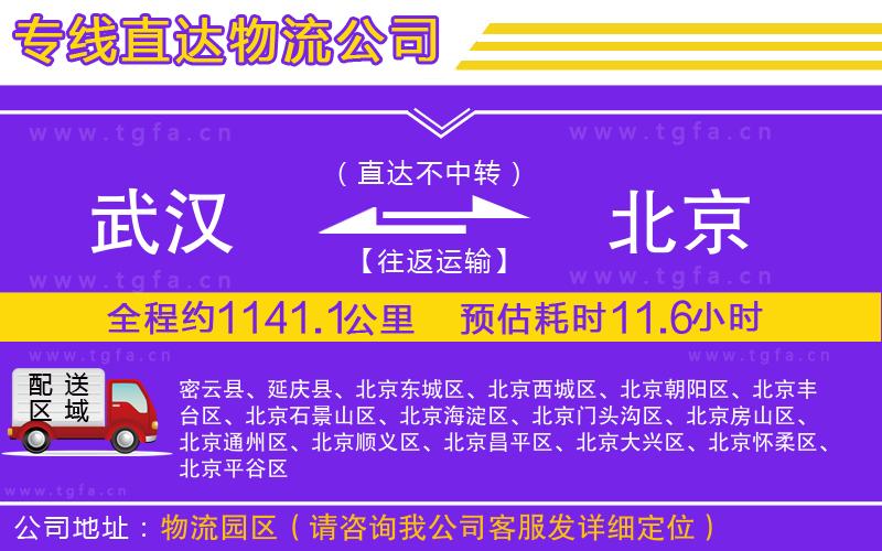 武漢到北京物流專線